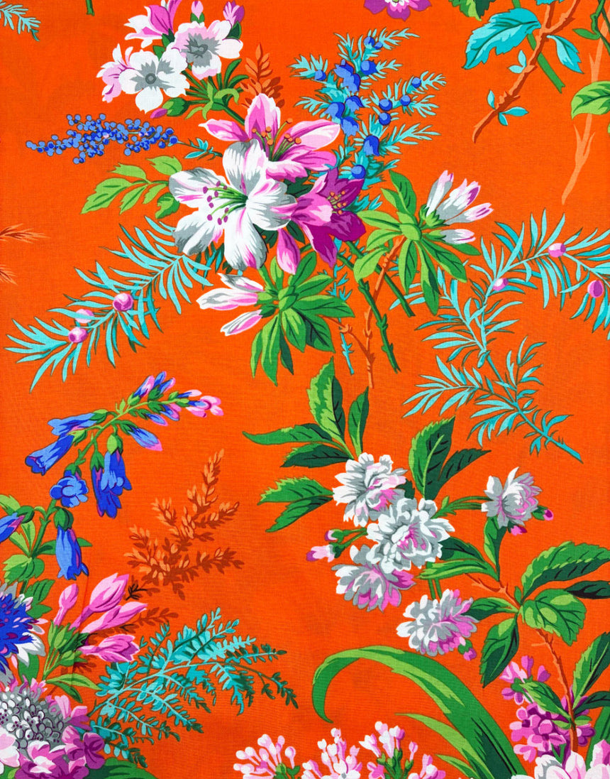 Orange Jardin Cotton Fabric, Philip Jacobs for Kaffe Fassett Collective Autumn 2026