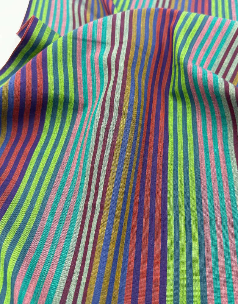Remnant 1m -Twilight Caterpillar Stripe Woven Shot Cotton, Kaffe Fassett