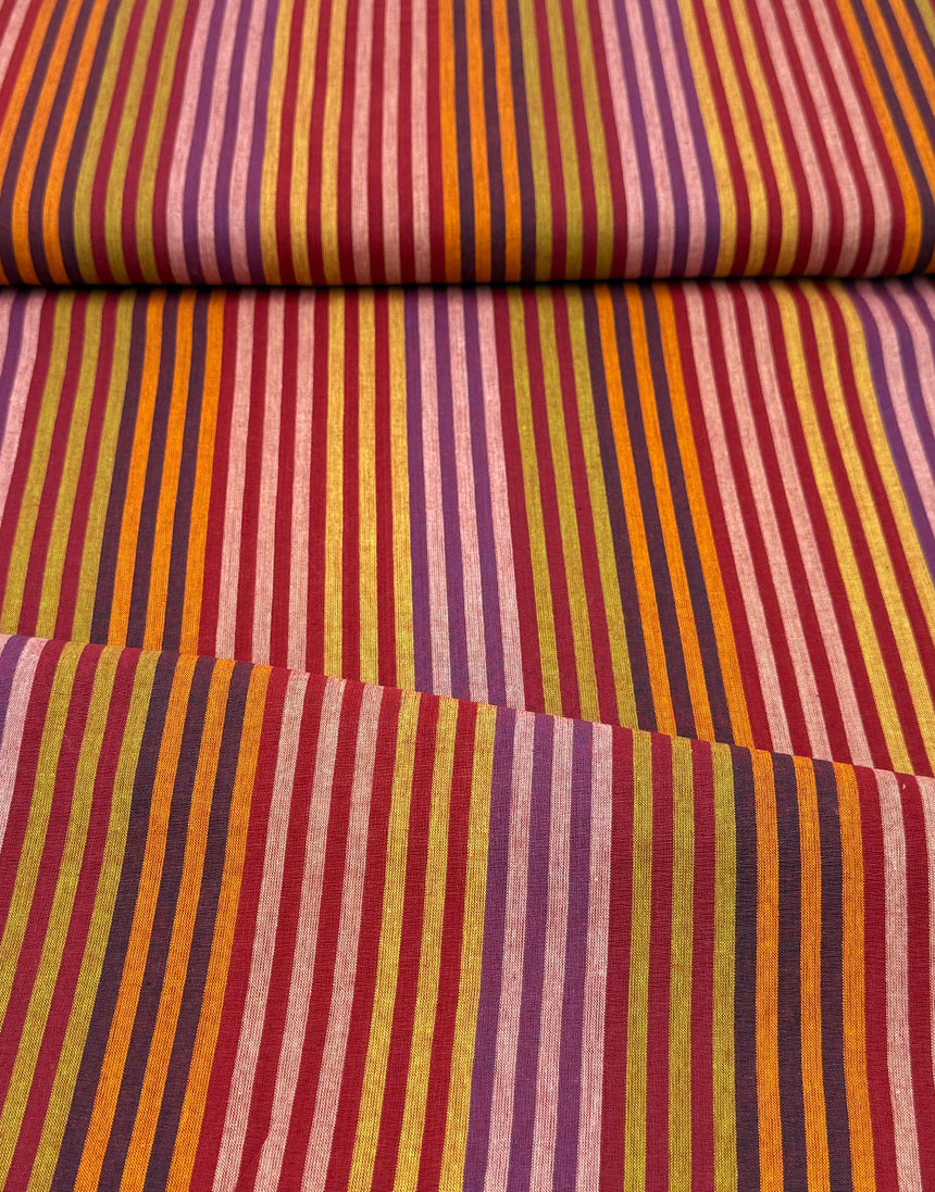 Earth Caterpillar Stripe Woven Shot Cotton, Kaffe Fassett