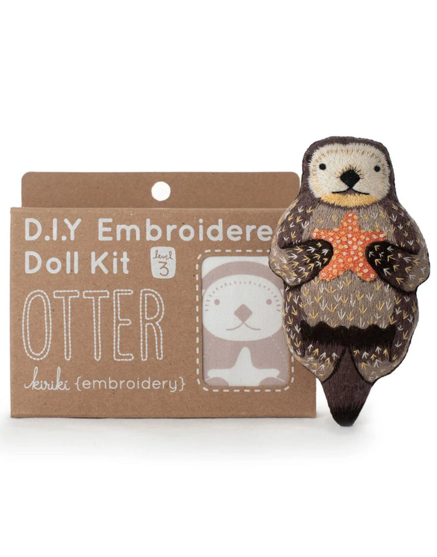 Otter Embroidered Doll Kit, Kiriki Press
