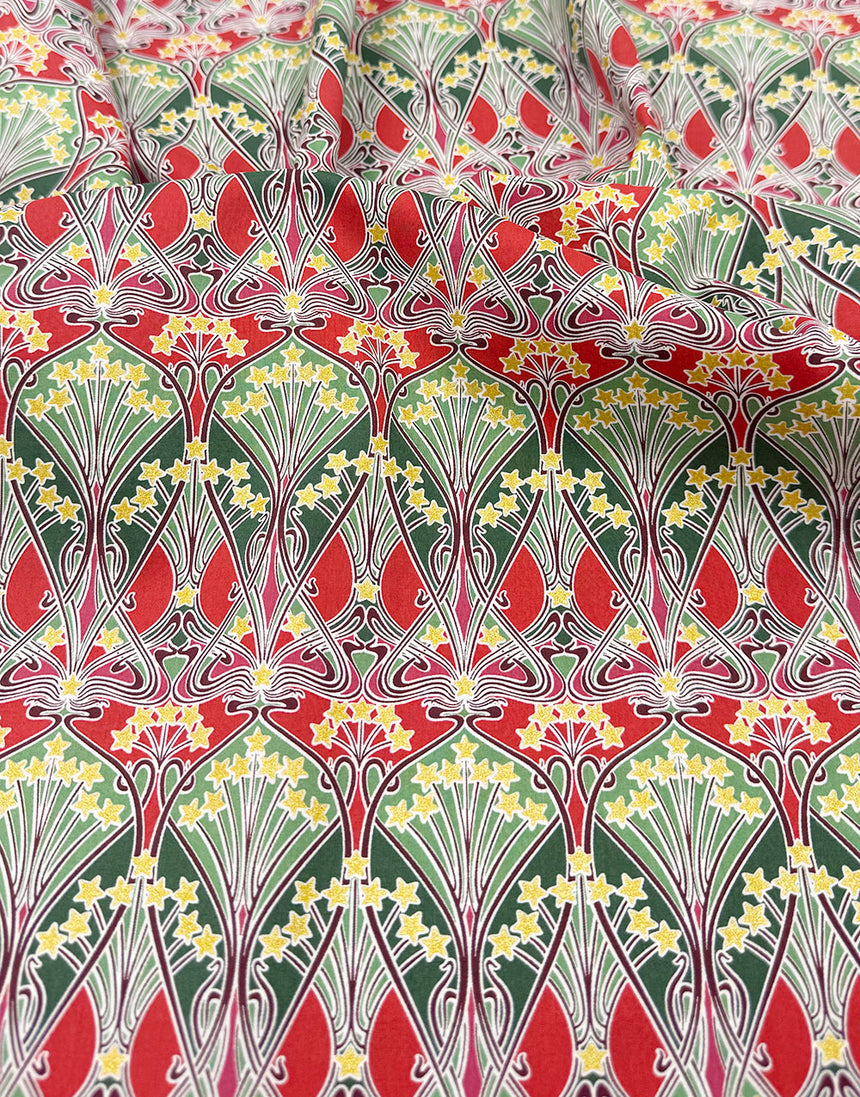 Liberty Fabrics Tana Lawn® Cotton Christmas Fabric Metallic Ianthe Sparkle A