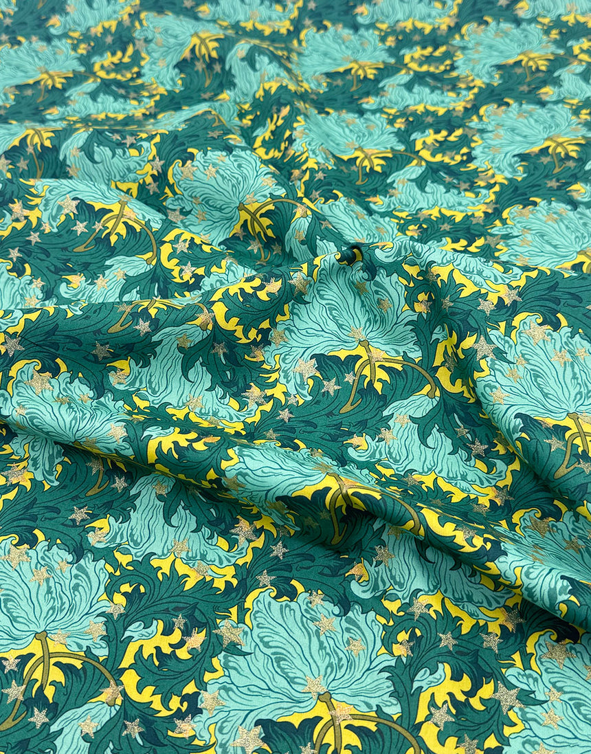Liberty Fabrics Tana Lawn® Cotton Christmas Fabric Metallic Merry Reverie C