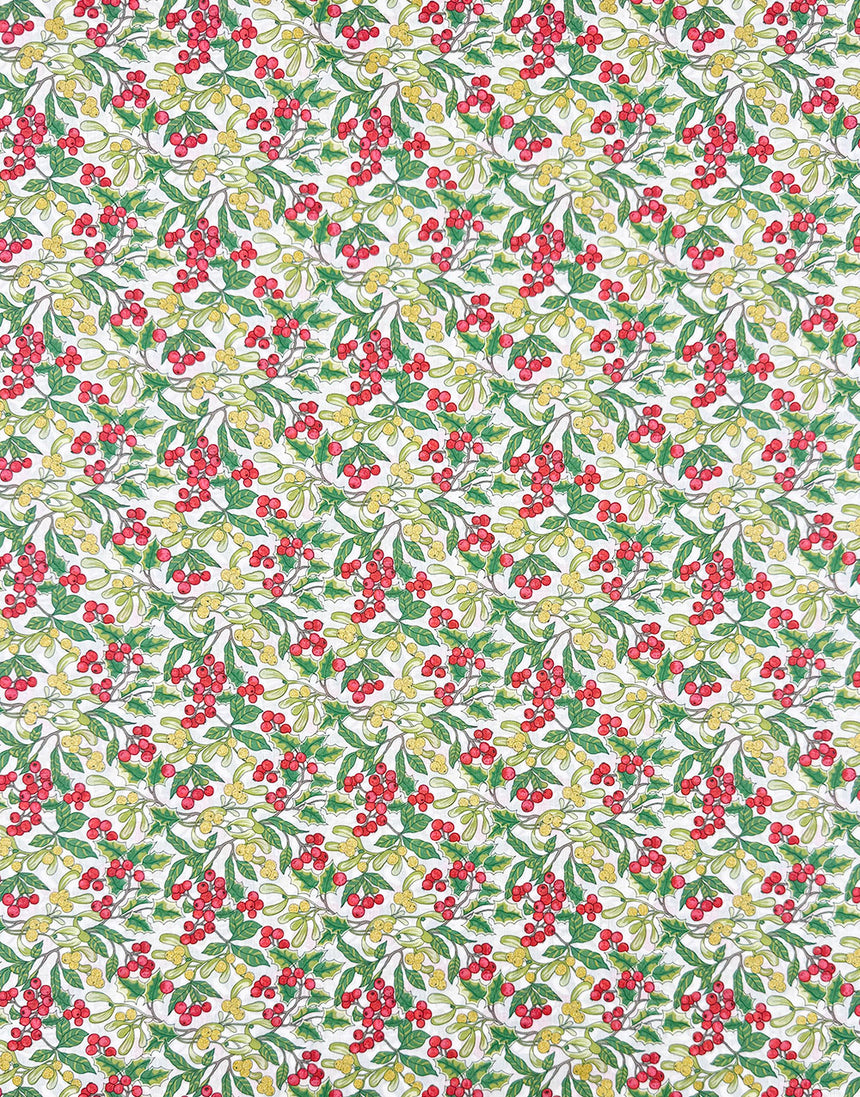 Liberty Fabrics Tana Lawn® Cotton Christmas Fabric Metallic Yuletide Berry A