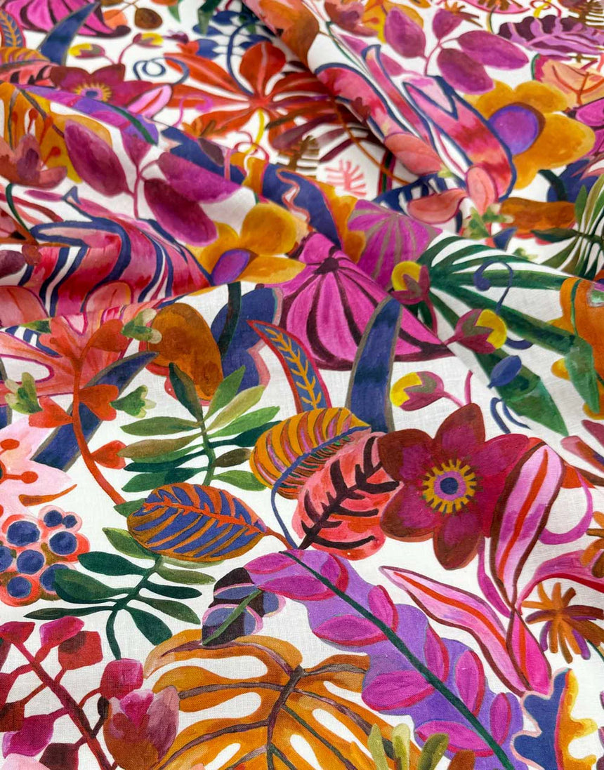 Remnant 1m - Liberty Fabrics Augusta Linen Fabric, Jungle Trip A