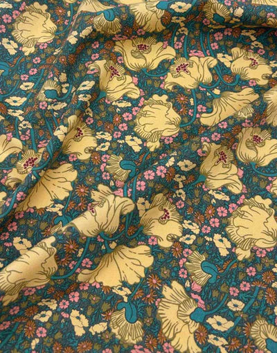 Remnant 1m -Liberty Fabrics Lantana Cotton & Wool Blend Fabric, Clementina Daisy A