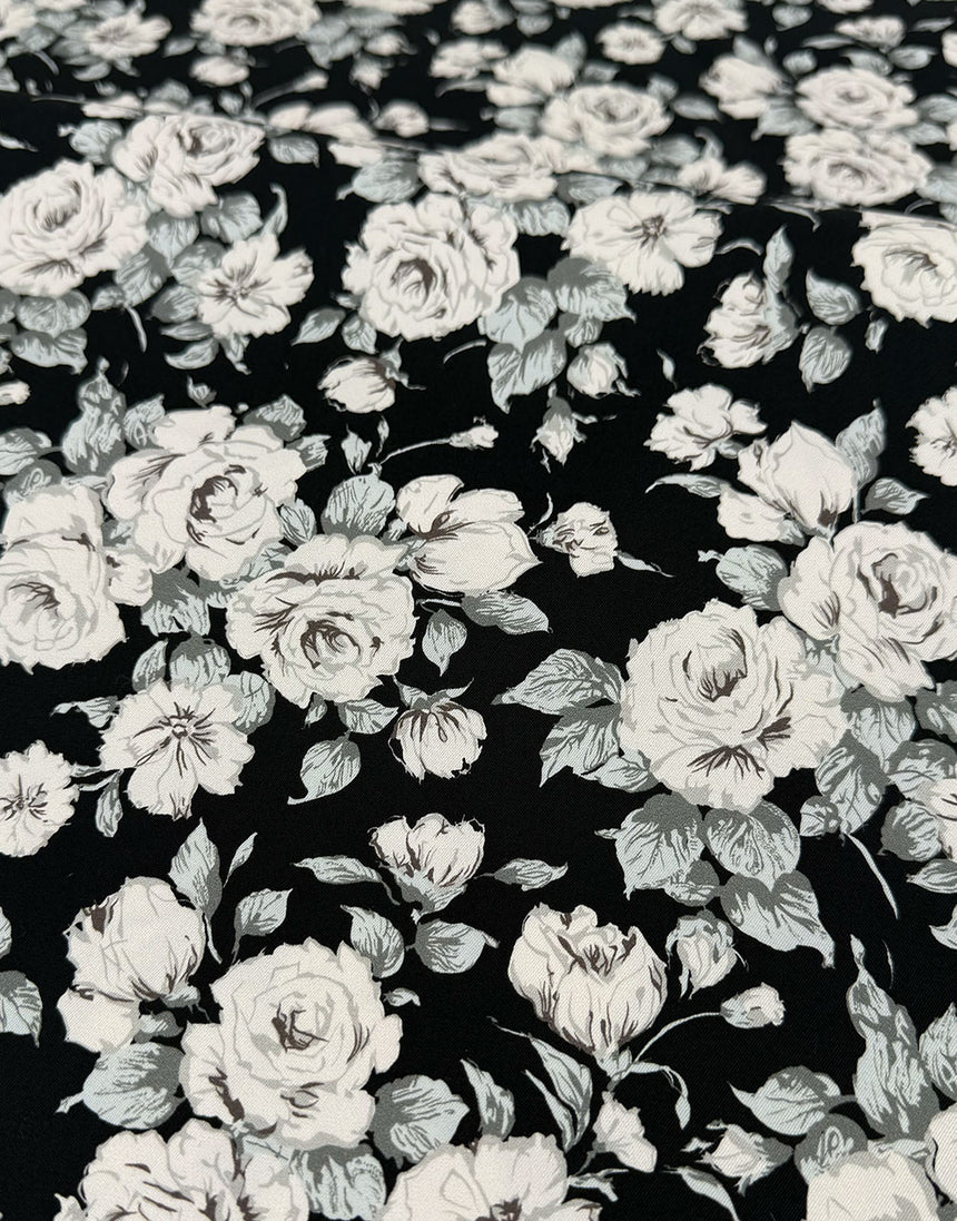 Liberty Fabrics Stretch Gabardine Cotton Fabric, Carline Rose A