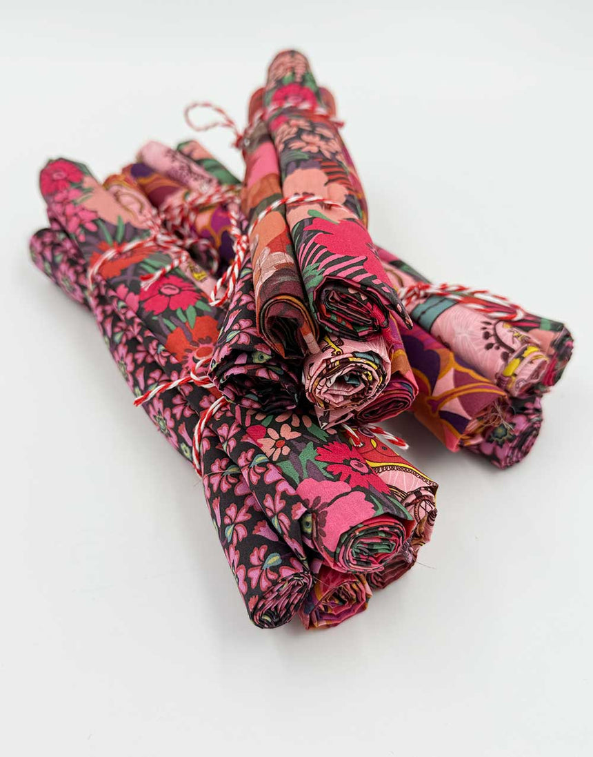 Liberty Fabrics Tana Lawn® Fat Quarter Bundle, From the Studio - Crimson Palette