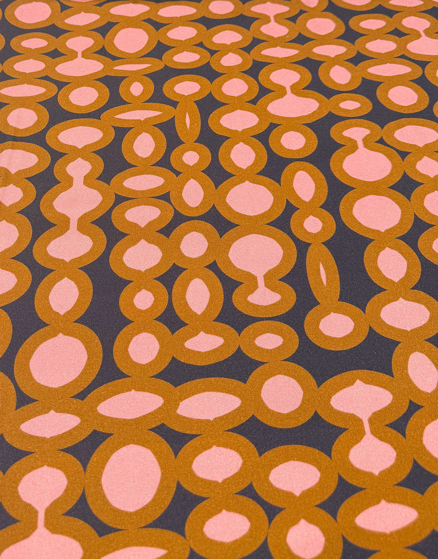 Ochre Links Viscose Fabric, Light & Lush