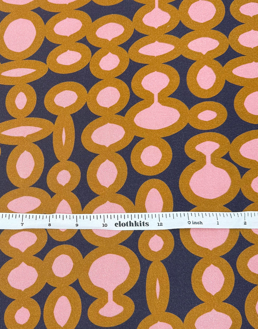 Ochre Links Viscose Fabric, Light & Lush