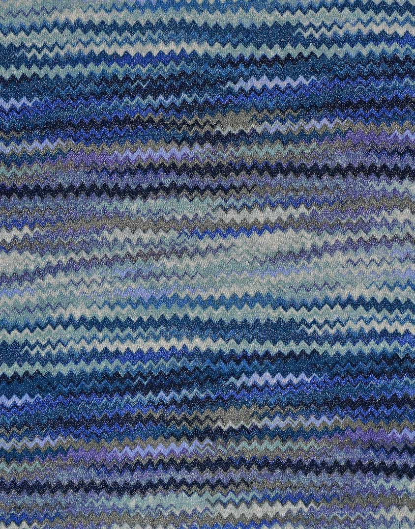 Blue Lurex Zig Zag Knit Fabric Clothkits