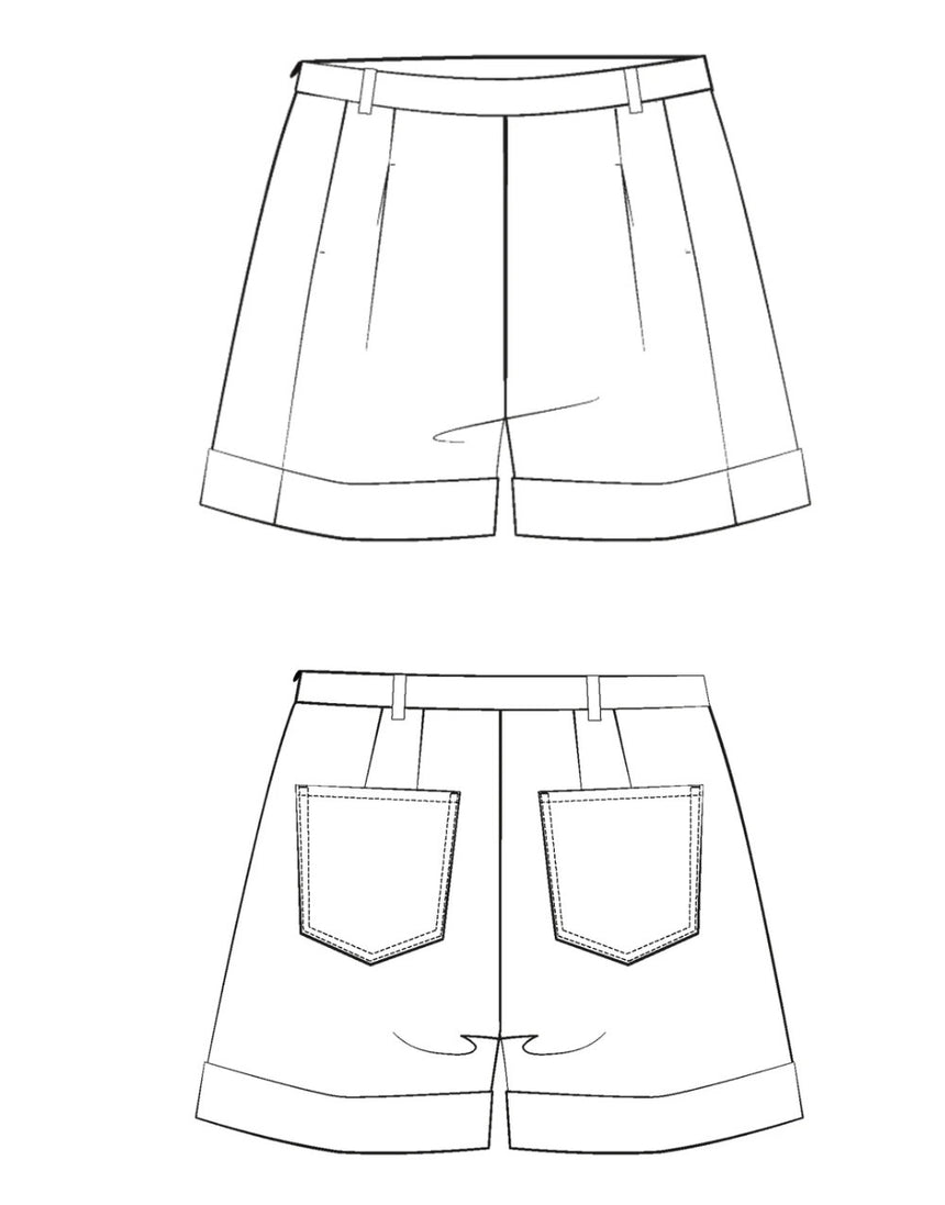 Peacock Shorts Paper Sewing Pattern, Maison Fauve