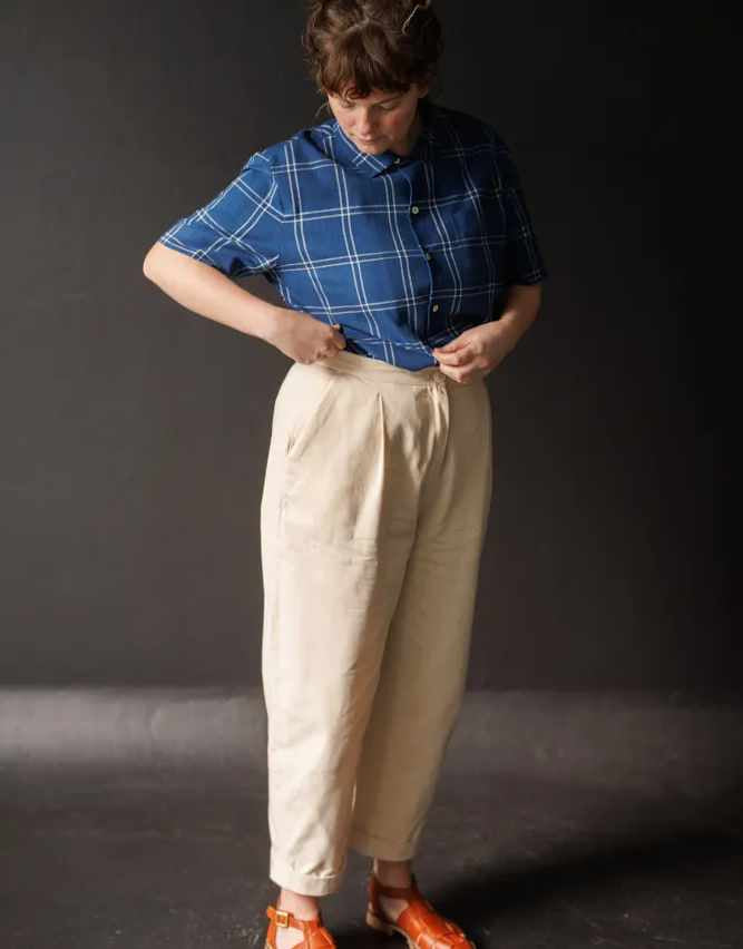 Khaki peg leg trousers sales