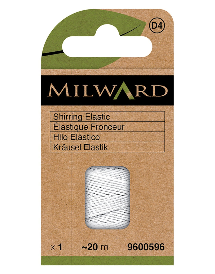 Milward Green Shirring Elastic - White
