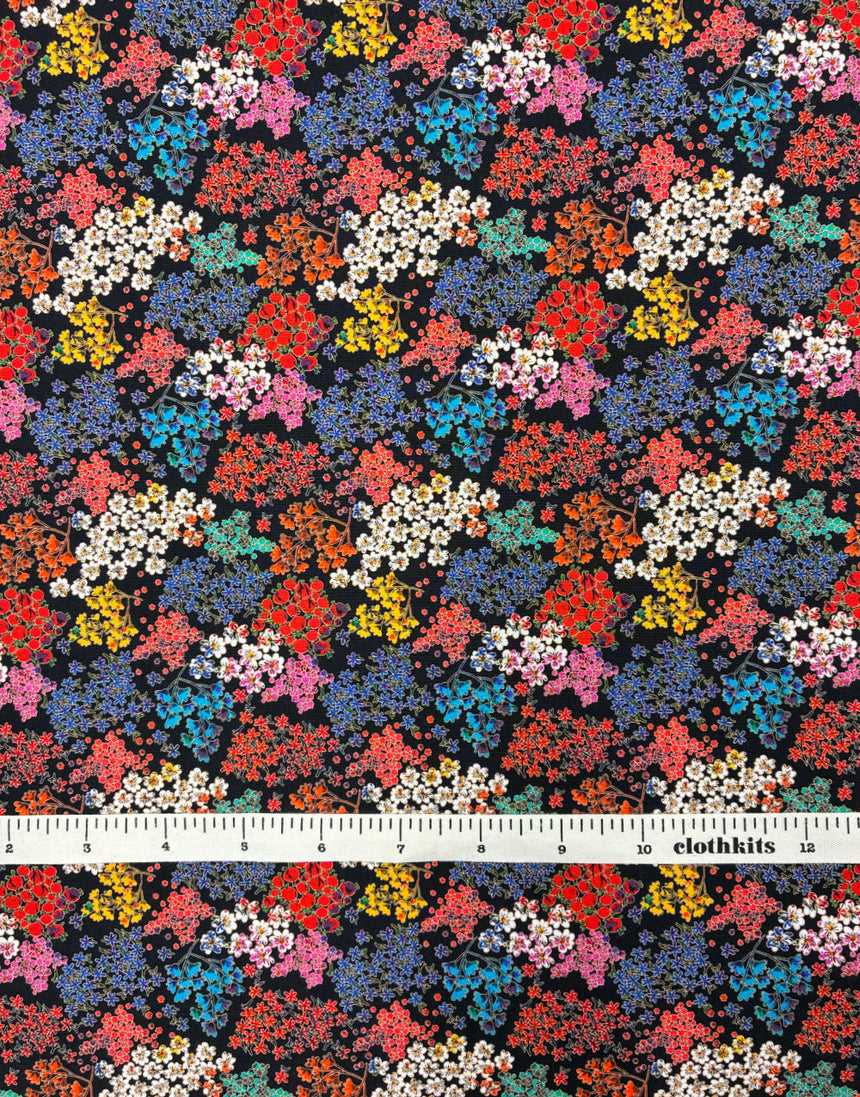 Midnight Meadow Mini Floral Cotton Poplin