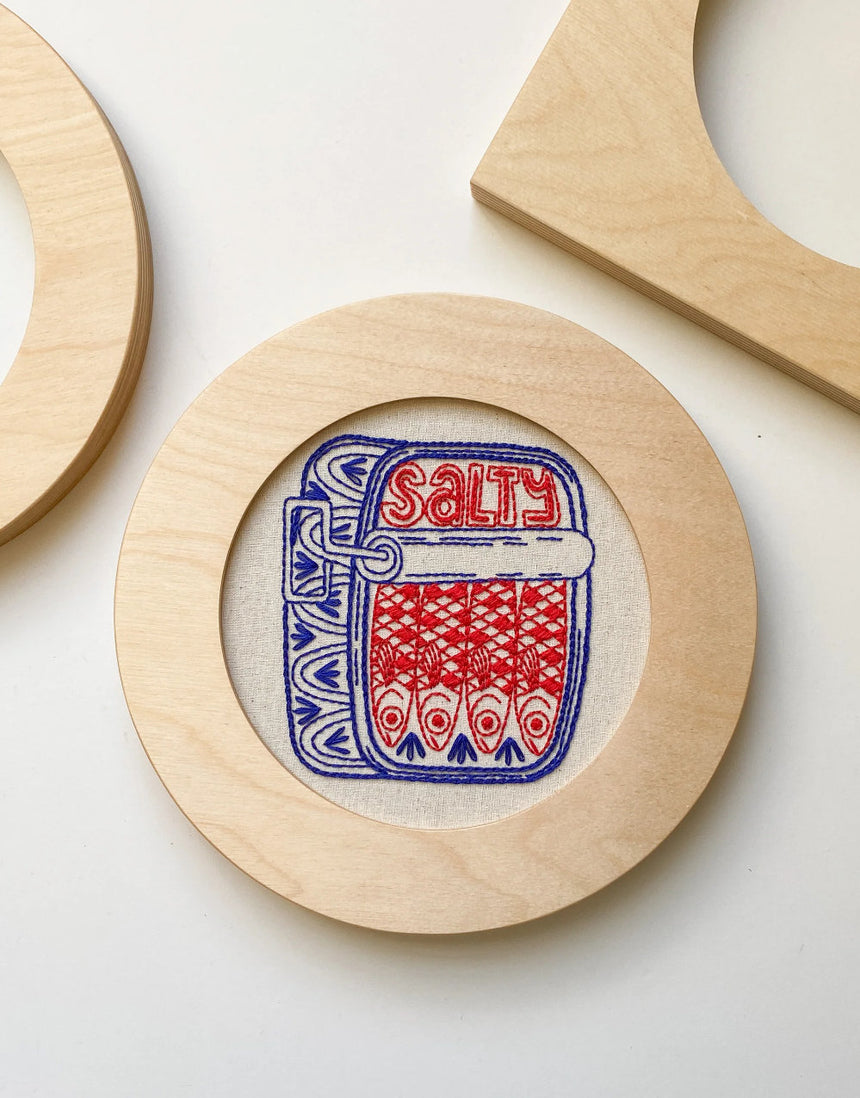 Circular Embroidery Hoop Wooden Frame for 6" Hoops, Modern Hoopla