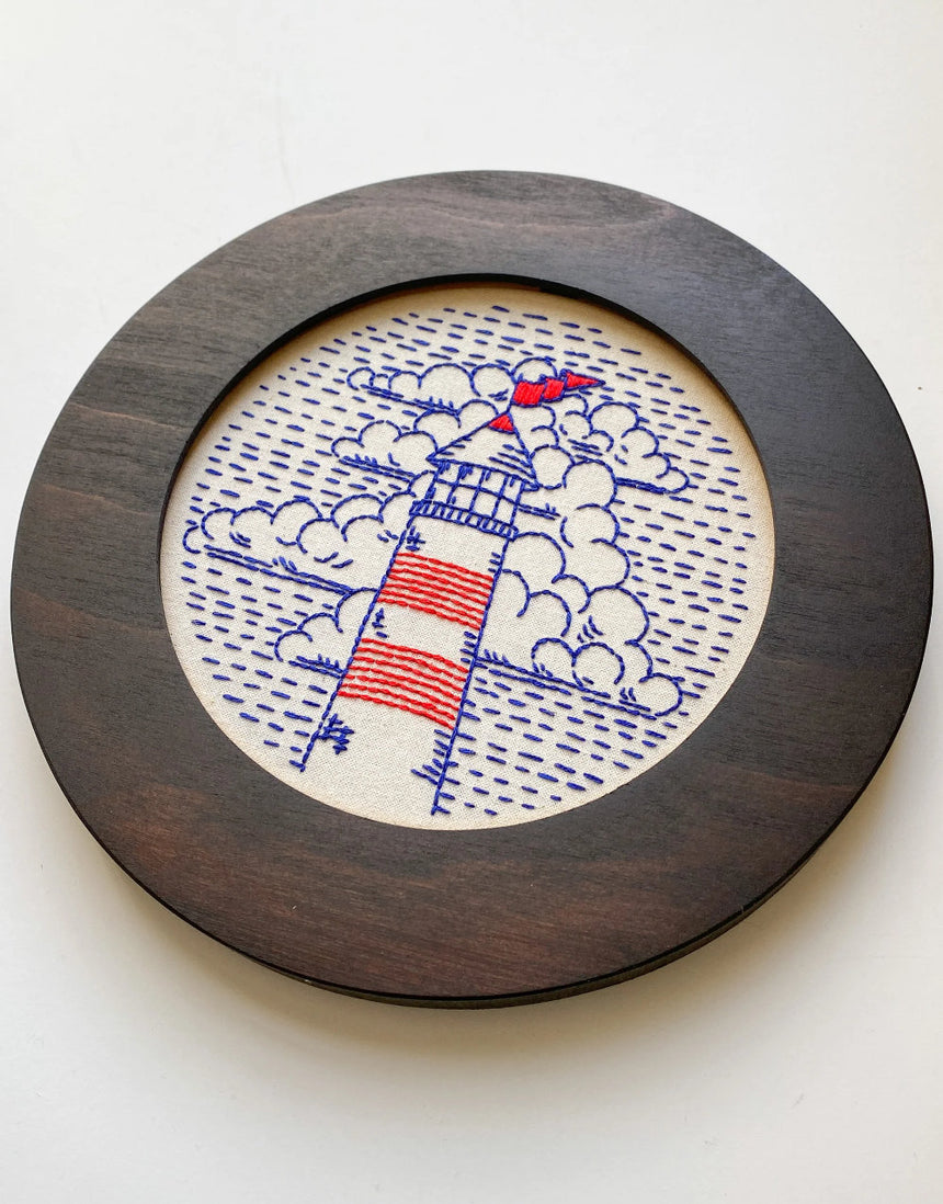 Circular Embroidery Hoop Wooden Frame for 6" Hoops, Modern Hoopla