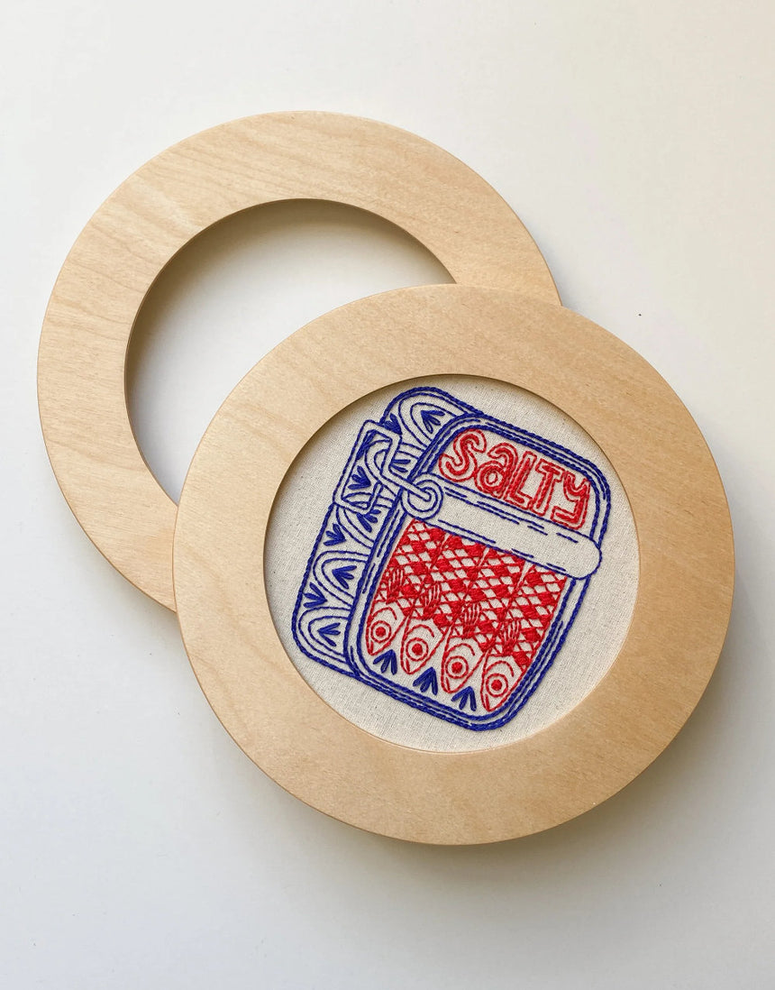 Circular Embroidery Hoop Wooden Frame for 6" Hoops, Modern Hoopla