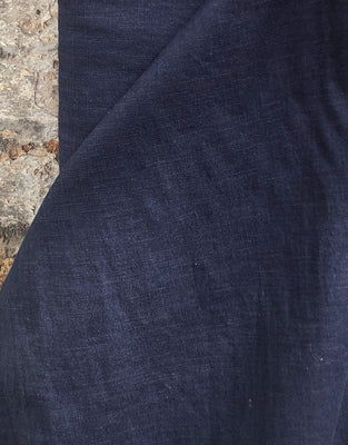 Remnant 1.7m - Navy Blue Washed Linen-Handle Fabric