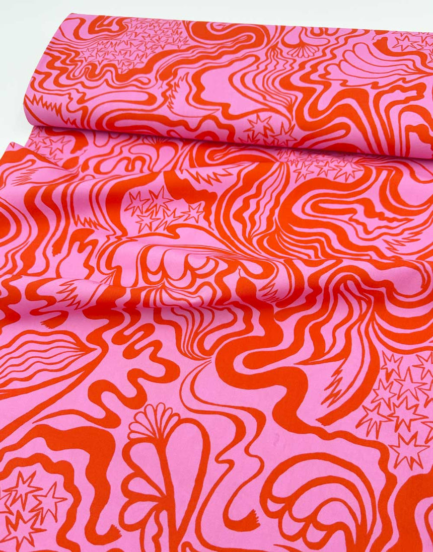 Ruby The Wanderer Fine Cotton Poplin Fabric, Nerida Hansen