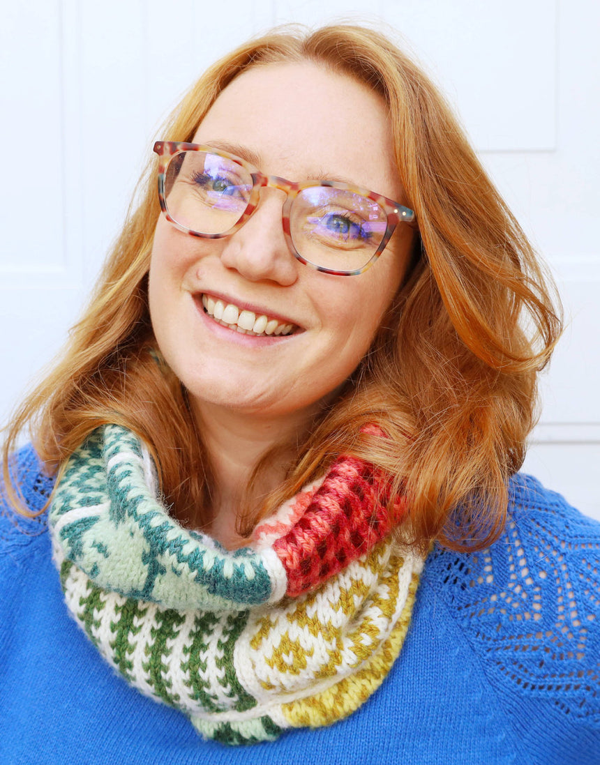 Peace By Piece Cowl knitting pattern, Needle & Feather