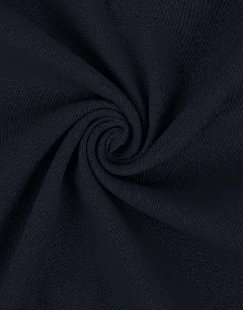 Remnant 1m -Navy Blue Peach Cotton Twill Stretch Fabric
