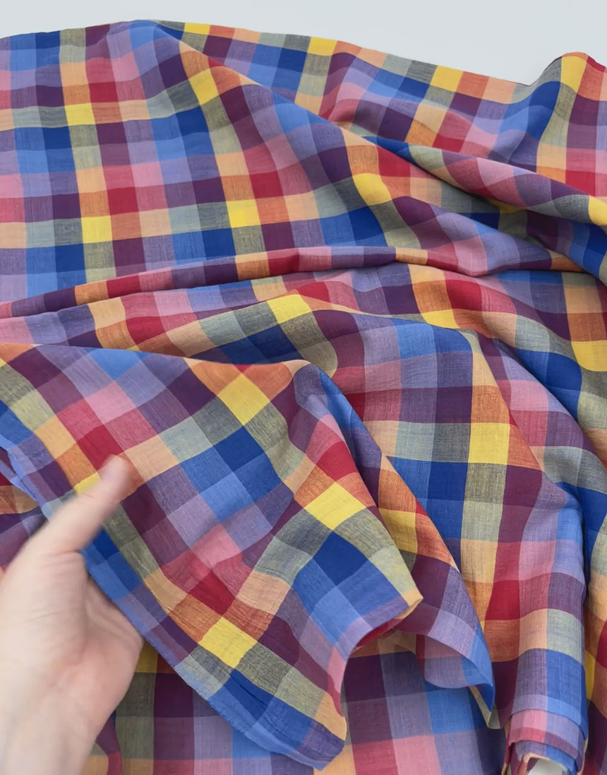 Picnic Check Indian Woven Cotton Fabric