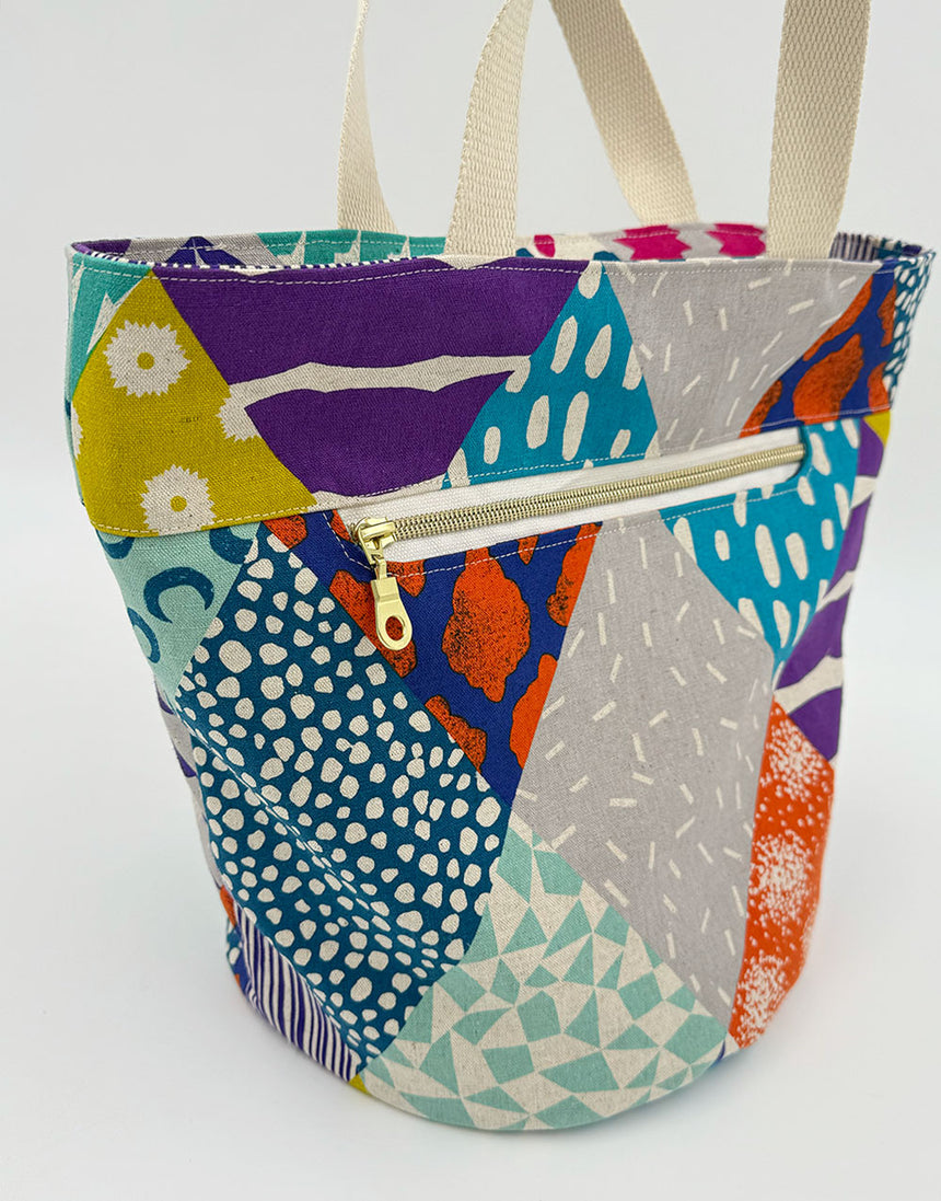 Quarry Tote Bag & Zipped Pouch Making Kit in Echino Rhombus Canvas, Noodlehead