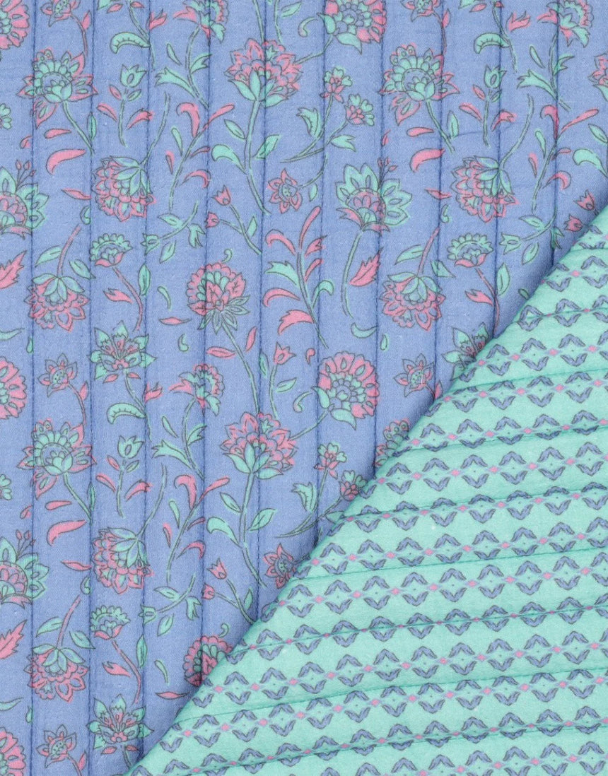 Remnant 85cm - Amaya Garden Quilted Double Gauze 2-Sided Fabric