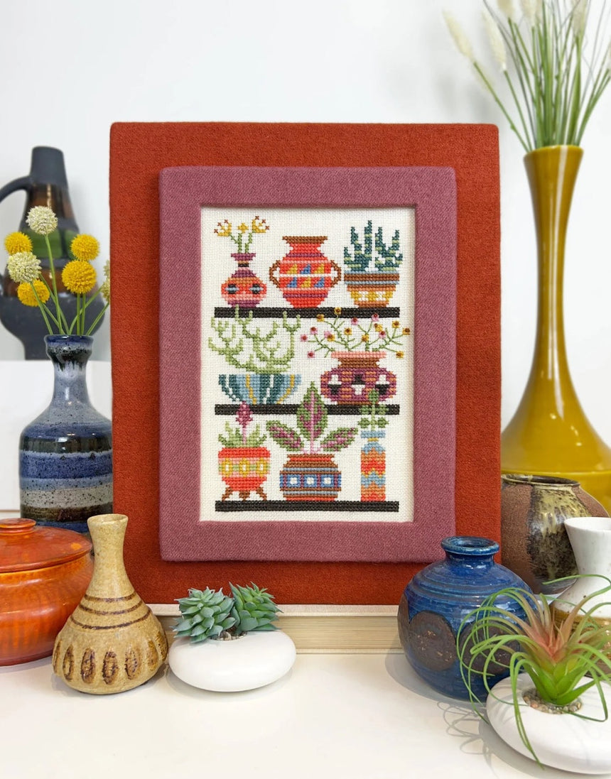 Pot Shop Counted Cross Stitch Sampler Pattern, Satsuma Street