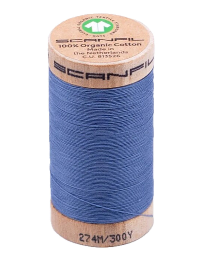 scanfil organic thread in blue