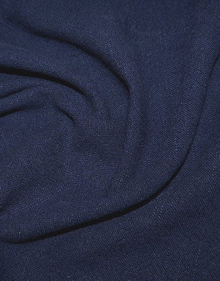 Remnant 2.2m -Navy Stonewashed Linen Viscose Fabric