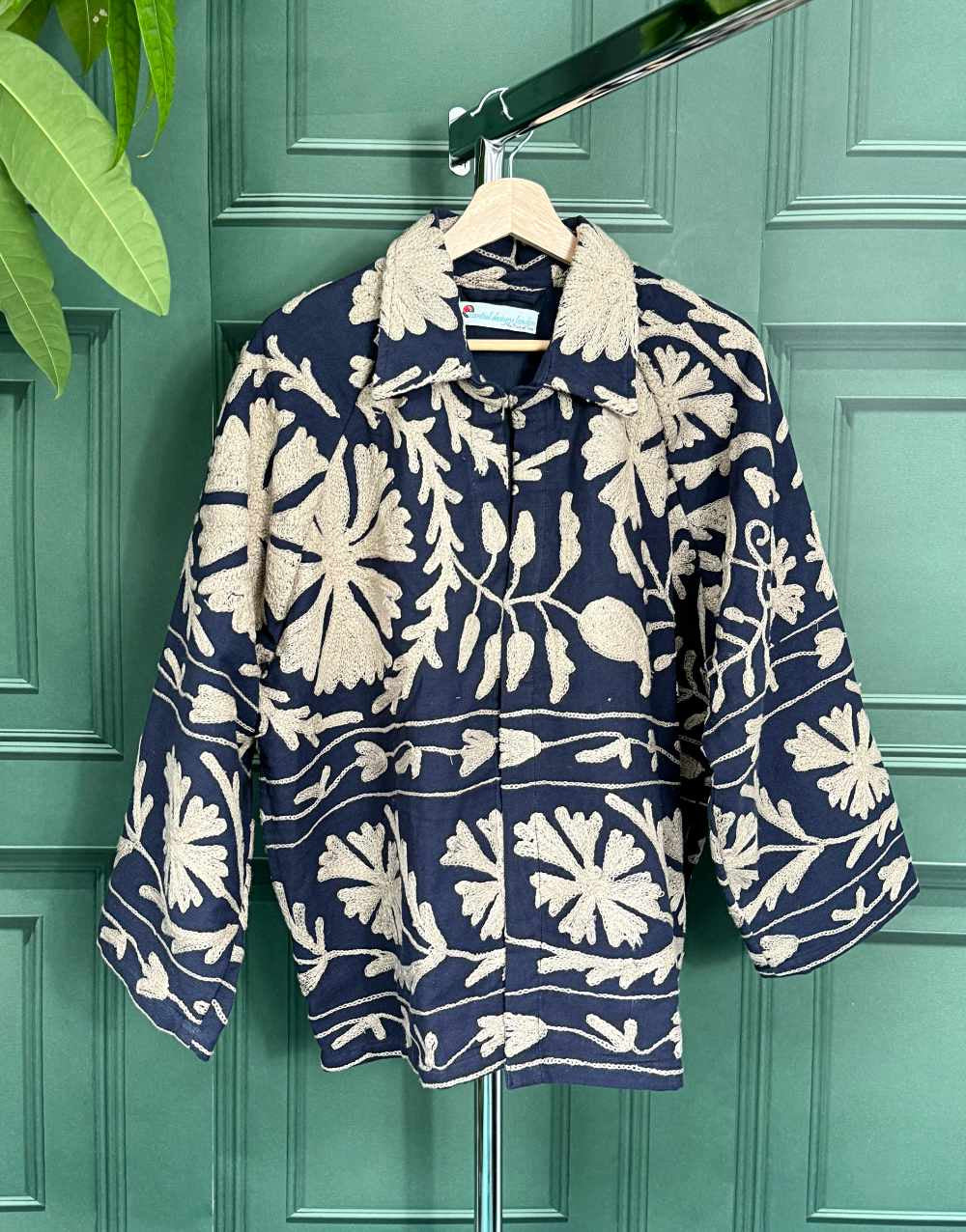 Embroidered(Sashiko) Silk Bolero