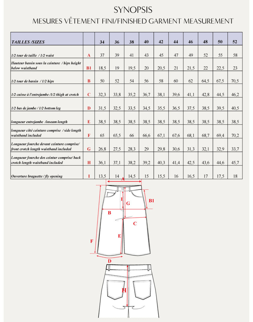 Le Bermuda Synopsis Shorts Paper Sewing Pattern, Maison Fauve