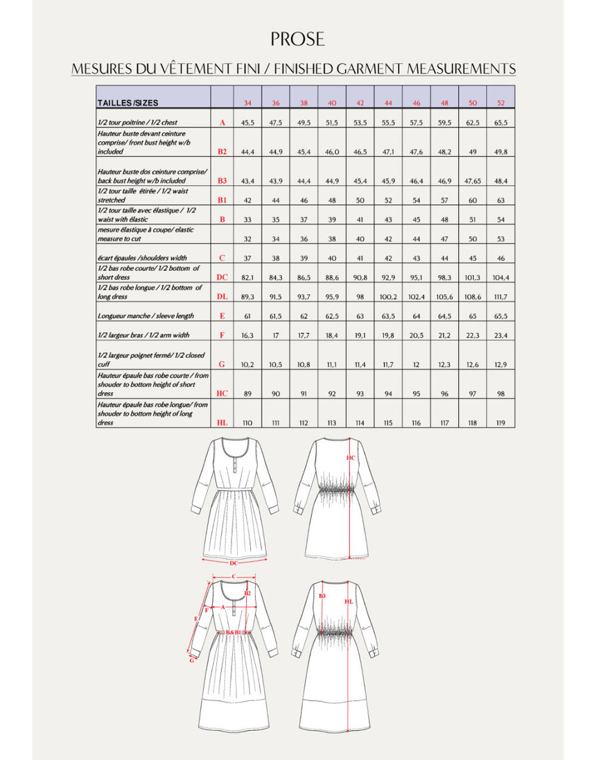 La Robe Prose Dress Paper Sewing Pattern, Maison Fauve