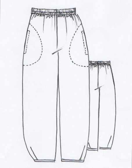 Enri Viscose Linen Demi Pants Dressmaking Kit, Tessuti
