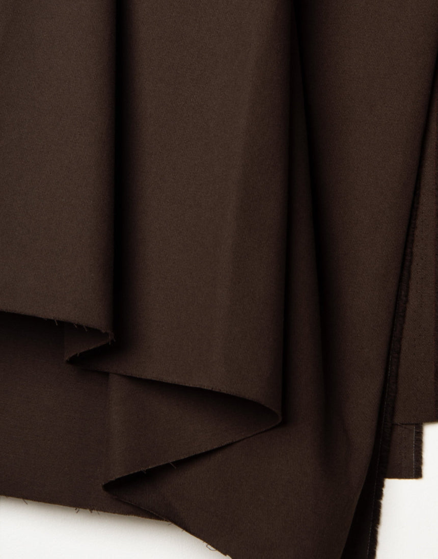 Oat Chocolate Light Cotton Gabardine Twill Fabric, Atelier Brunette