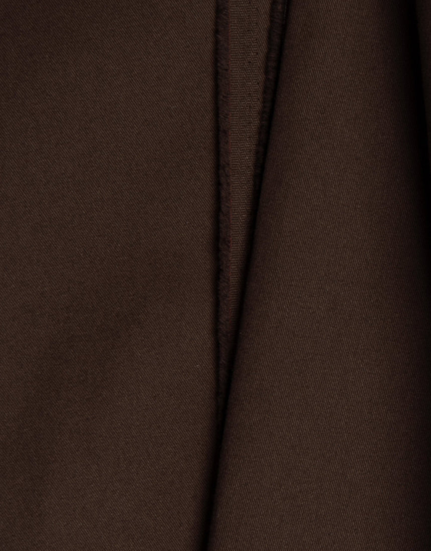 Oat Chocolate Light Cotton Gabardine Twill Fabric, Atelier Brunette