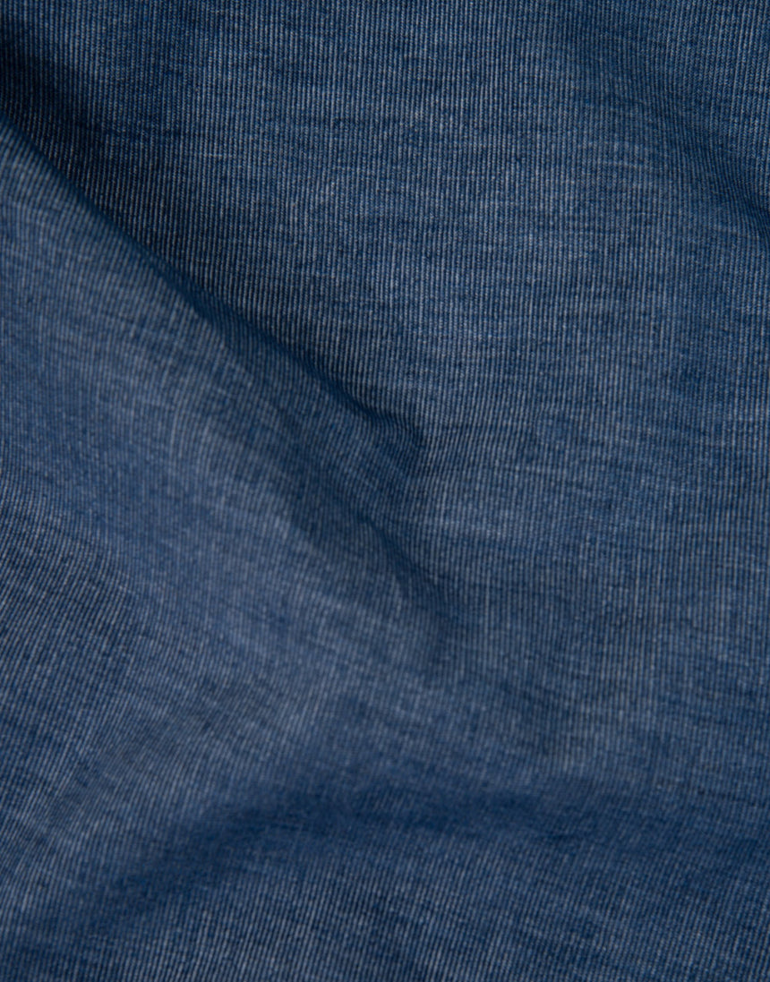 Vintage Blue Woven Cotton Velvet Fabric, Atelier Brunette