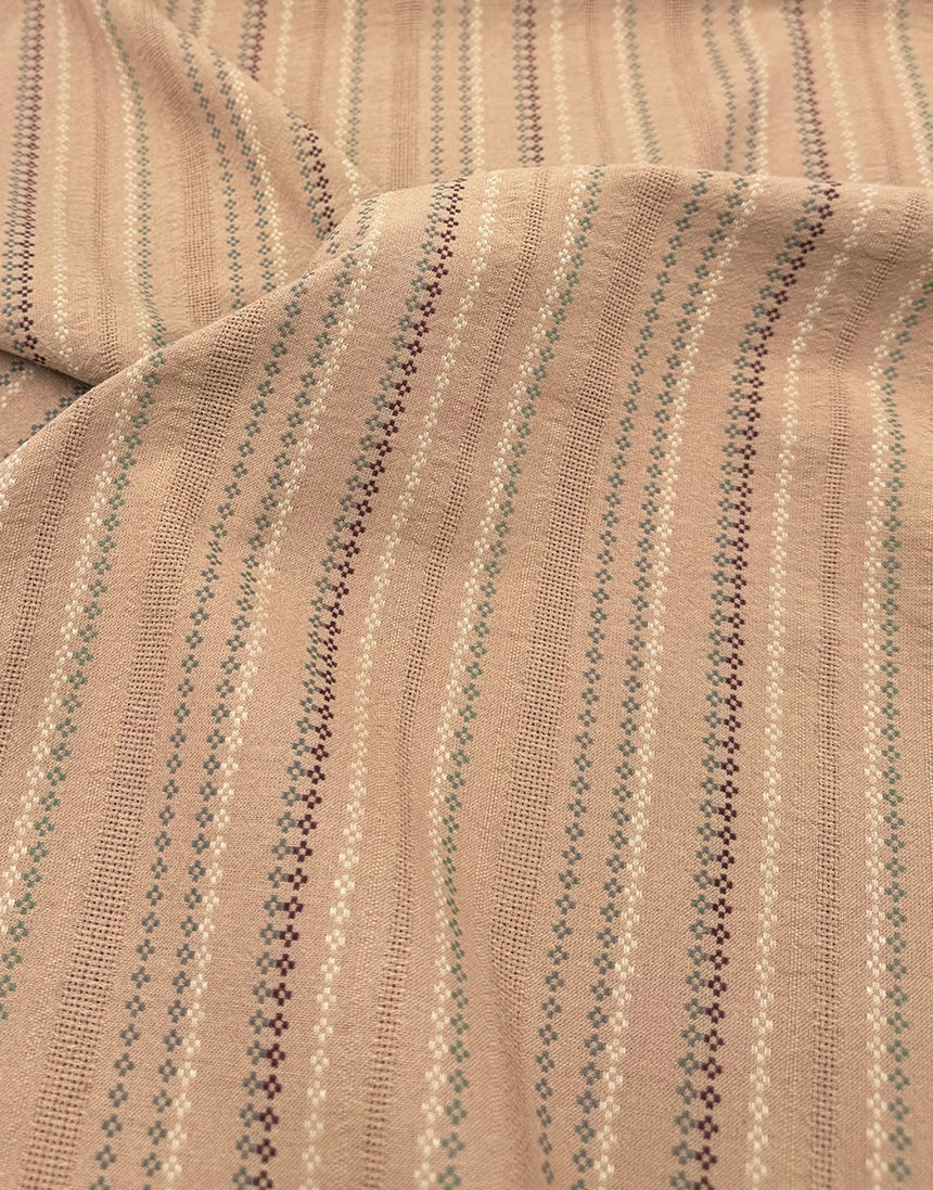 Tochio Yarn-Dyed Cotton Fabric, Blush Blossom Stripe