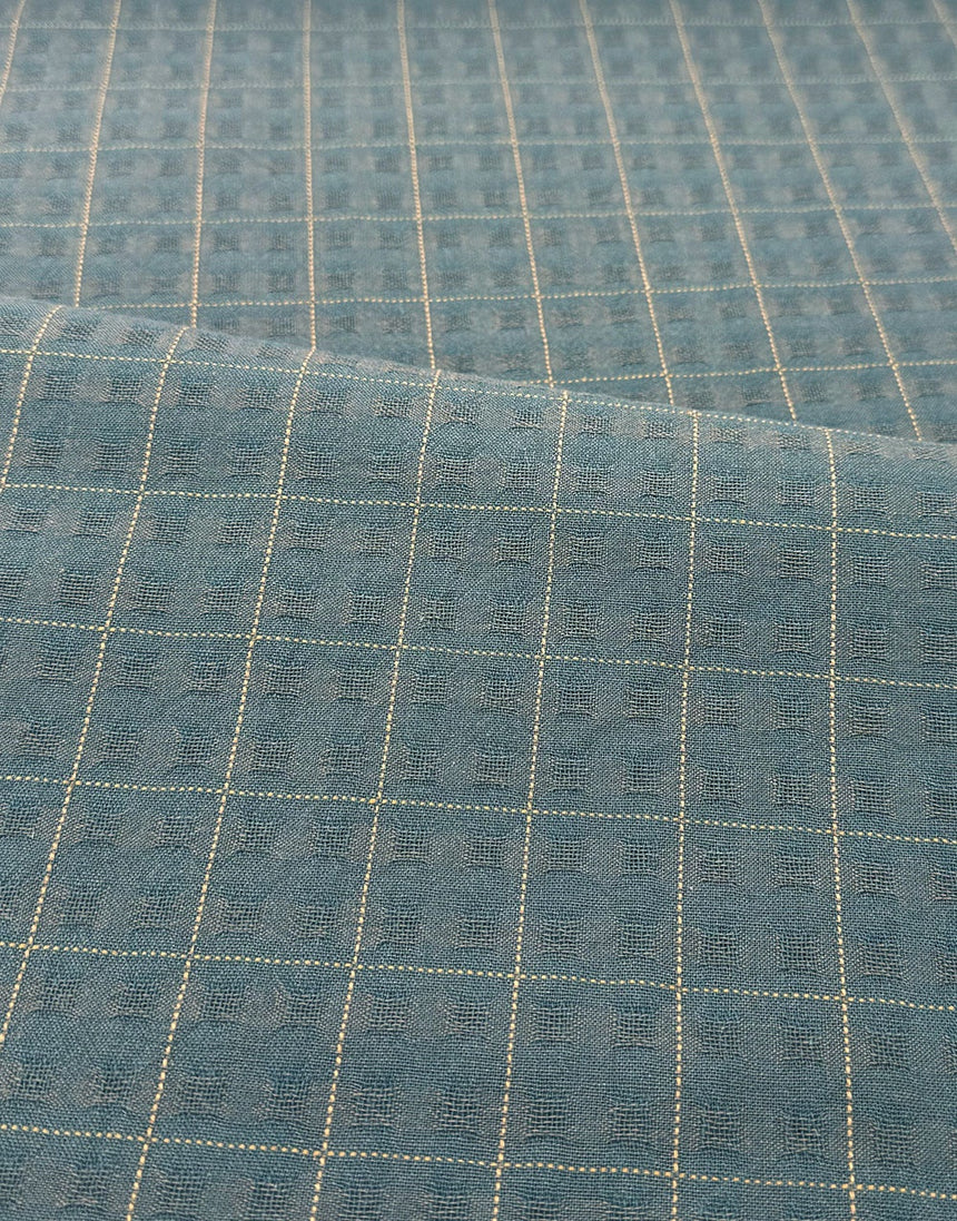 Tochio Yarn-Dyed Cotton Fabric, Sea Glass Windowpane
