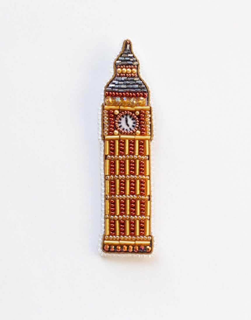 UK Themed Beaded Embroidery Brooch Kit, Set of 5