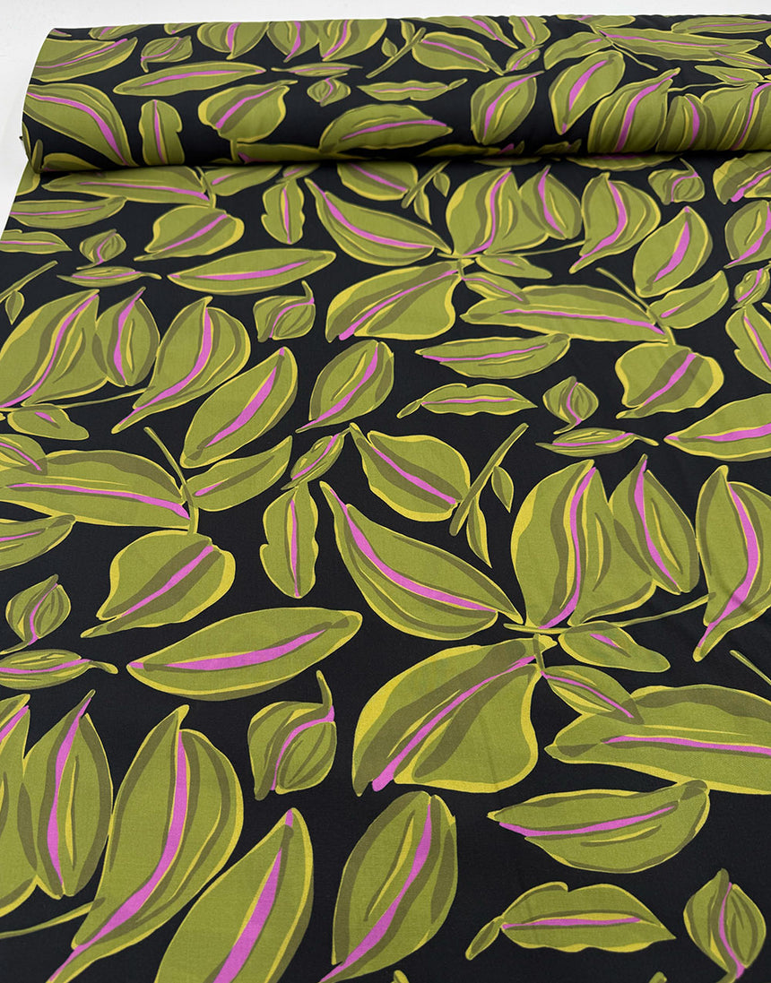 Olive & Pink Botanica Viscose Radiance Fabric