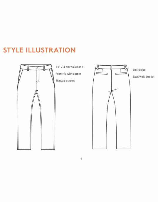 Chino Pants Men's Sewing Pattern, Wardrobe by Me – Clothkits