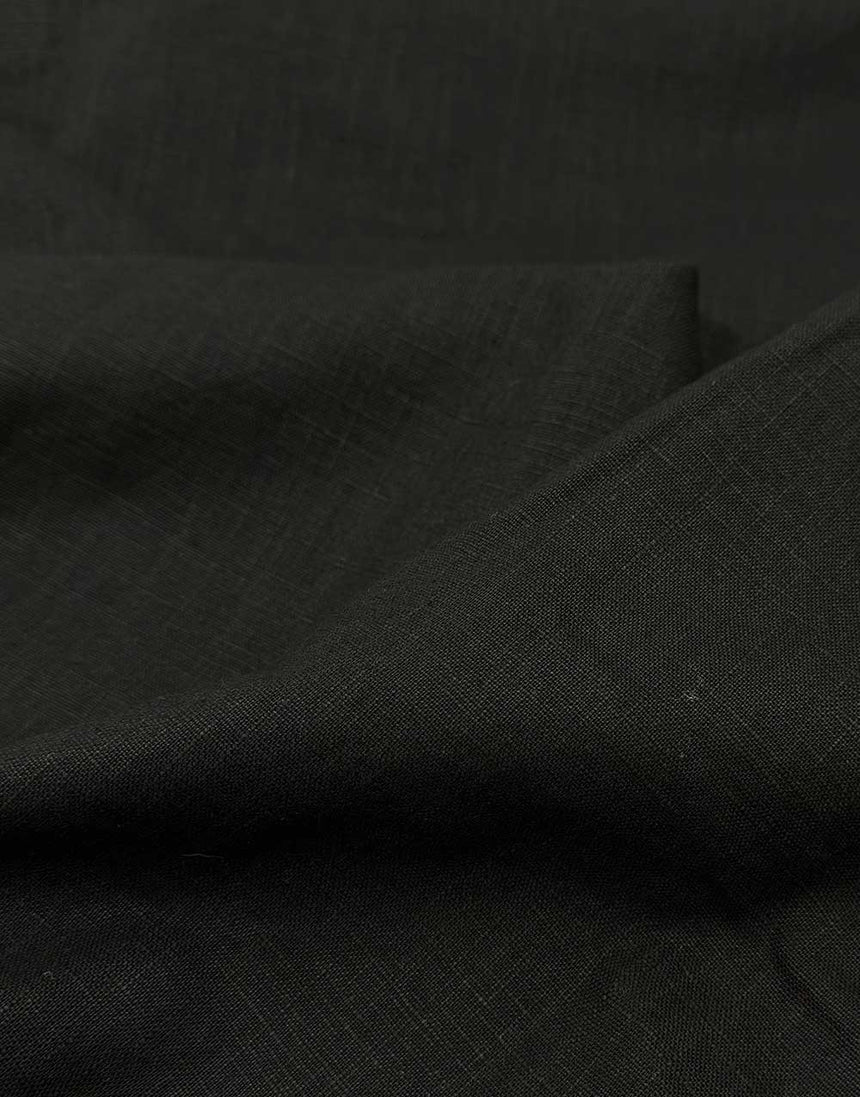 Black Washed Linen Cotton Fabric