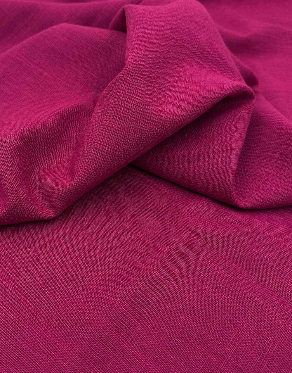 Remnant 1m - Cerise Washed Linen Cotton Fabric – Clothkits