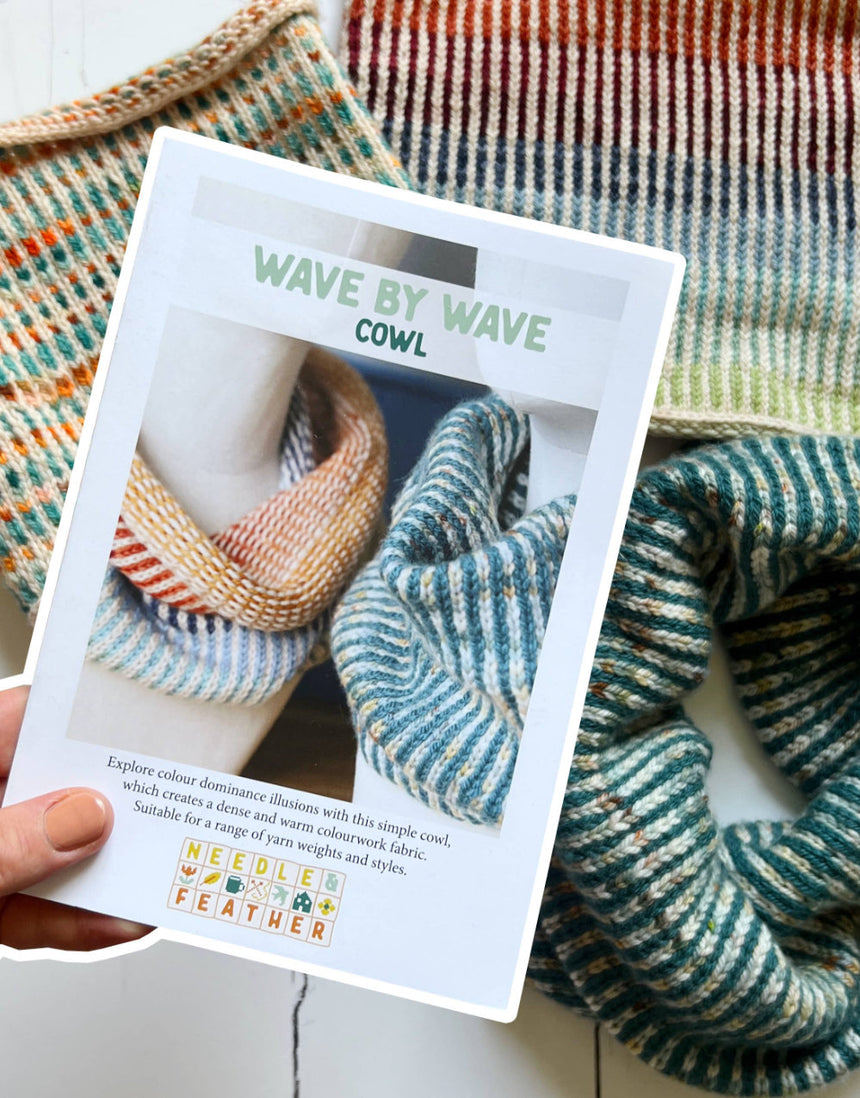 Wave By Wave Cowl Knitting Pattern, Needle & Feather