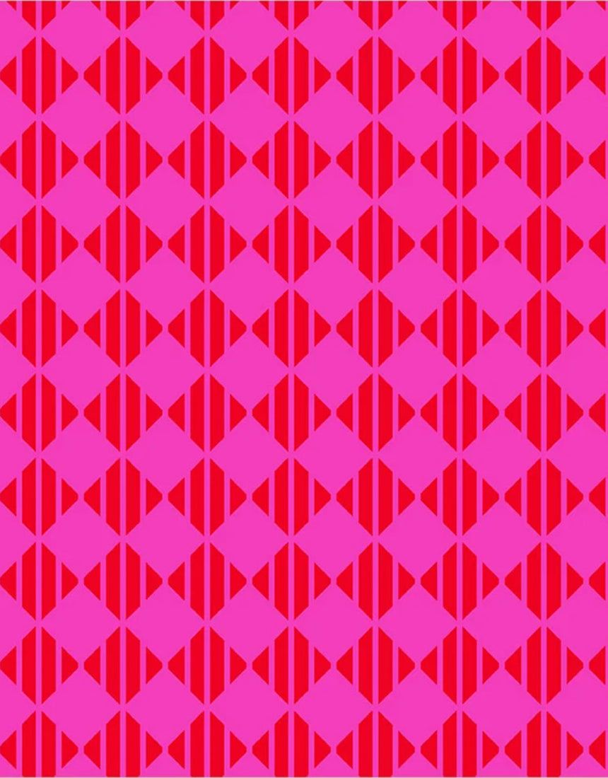 Checker Red/Pink Quilting Cotton Fabric, Annabel's Blenders by Annabel Wrigley, Windham Fabrics
