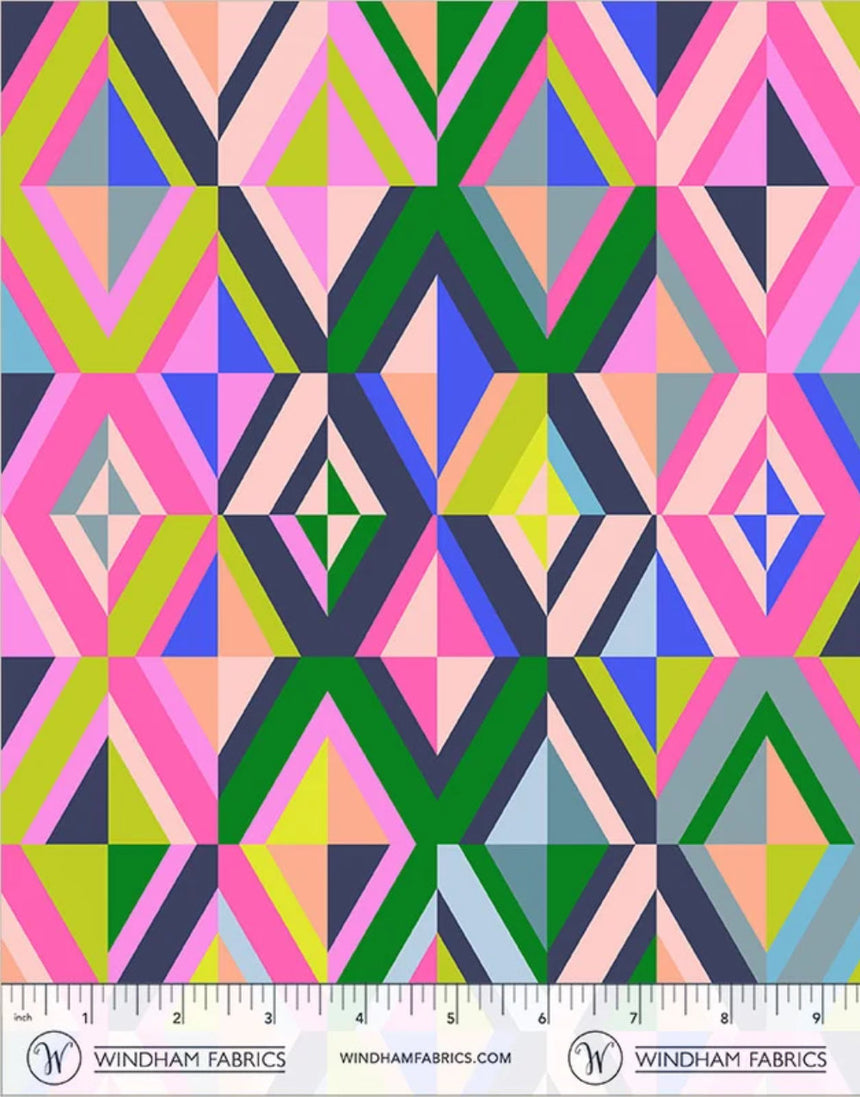 Diamonds Bejeweled Quilting Cotton Fabric, Happy Place by Annabel Wrigley, Windham Fabrics