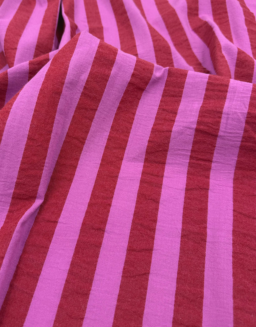 Berry Crush Wide Stripe Yarn-Dyed Cotton Fabric