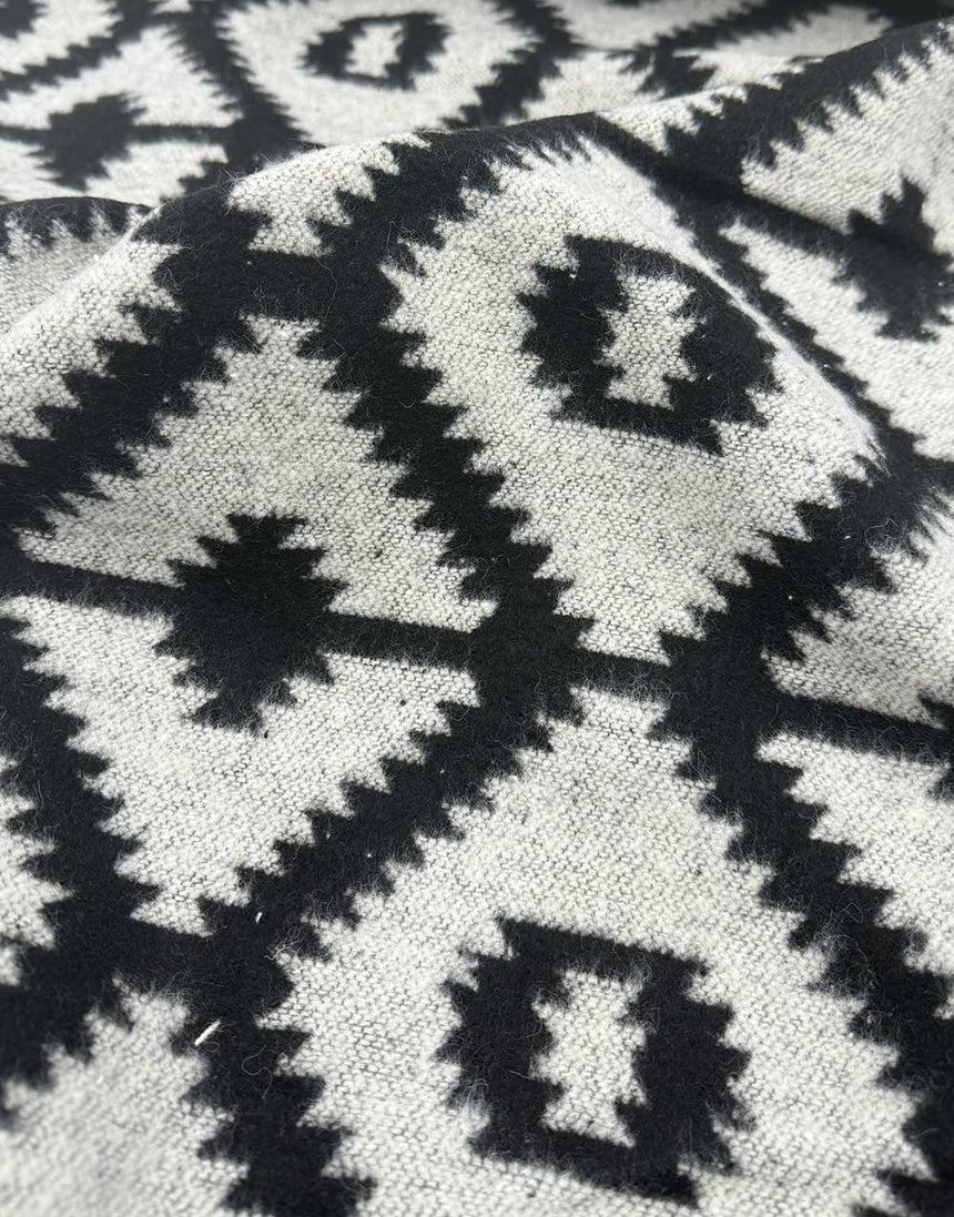 Monochrome Aztec Woven Coating Fabric